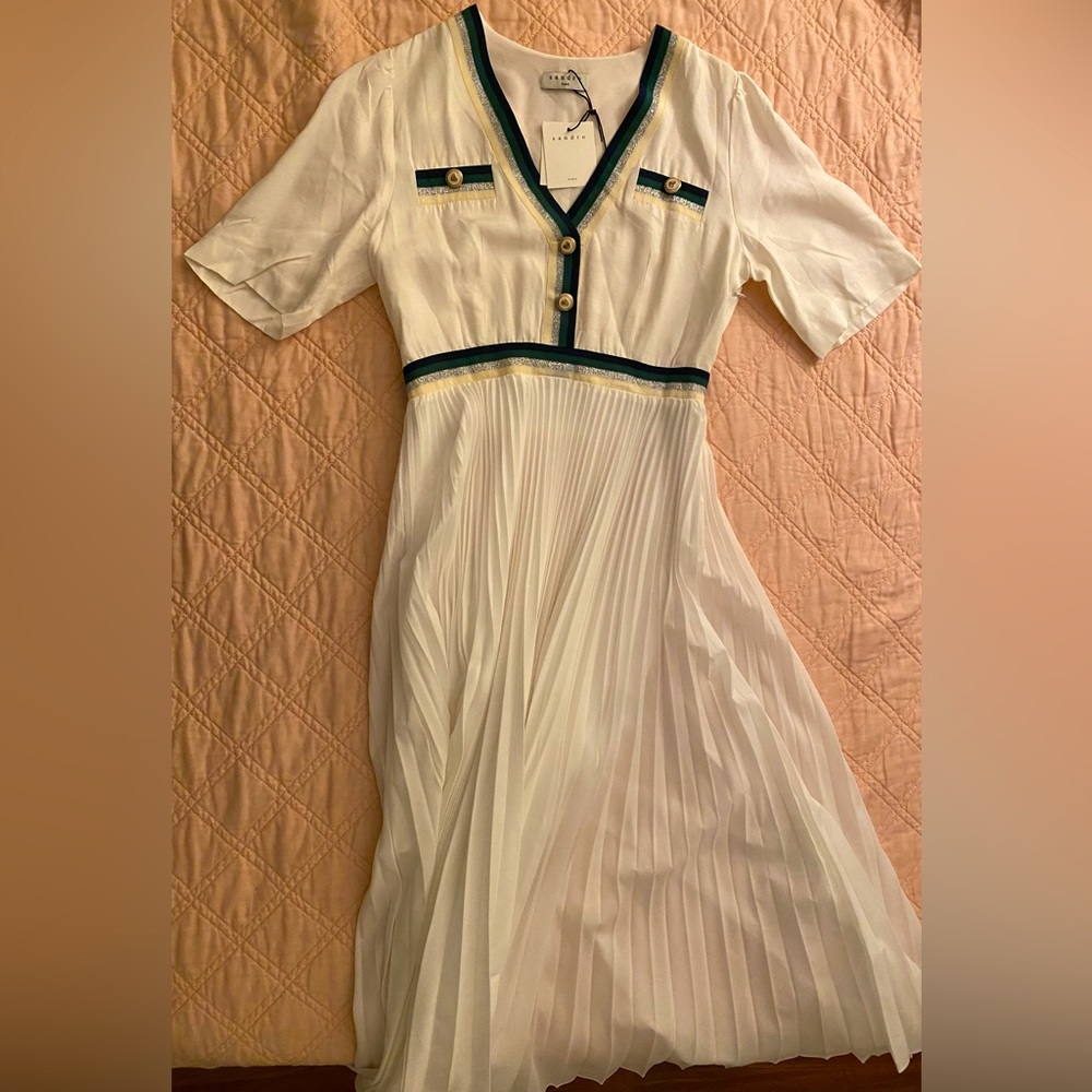 Sandro White Dress Size 38 NWT